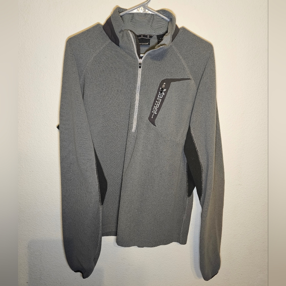 Marmot Fleece Thermal 1/4 Zip Sweater Grey men's large